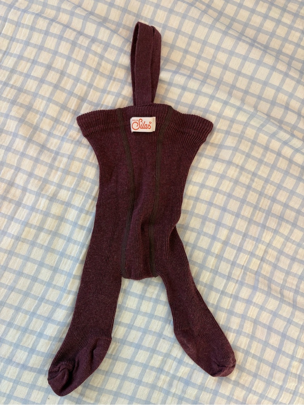 Silly Silas Plum Footed Tights 0-3 months
